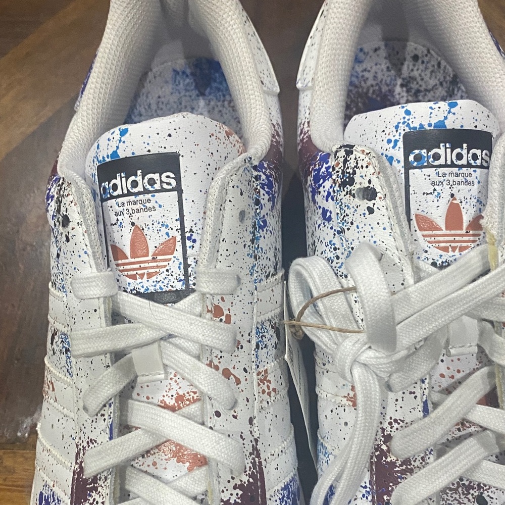 Adidas Superstar White with Colorful Splatter - Picture 4 of 6